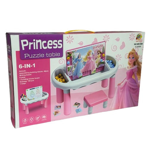 DIY Princess Puzzle Table 6-in-1 activity set