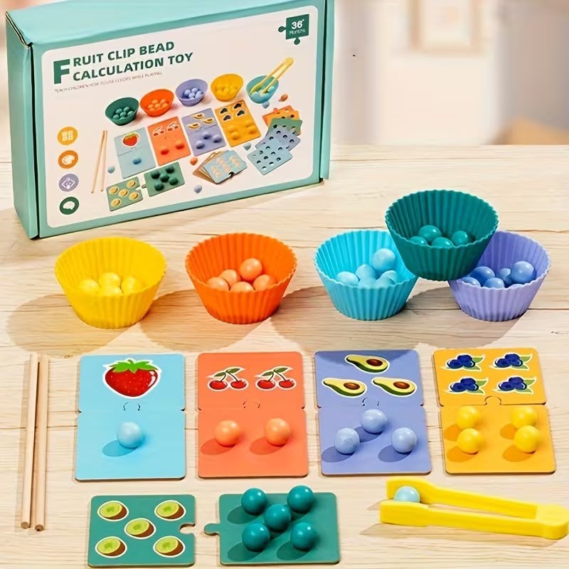 Early Math Skills Fruit Clip Calculation Toy