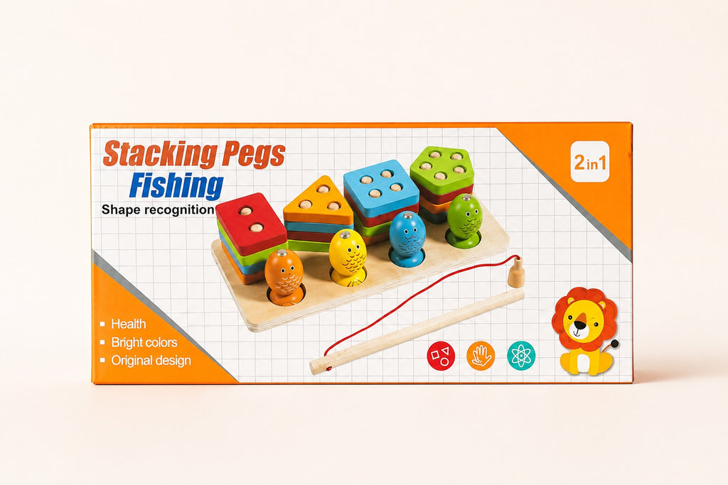 Shape Sorting Board & Wooden Toddler Fishing Toys