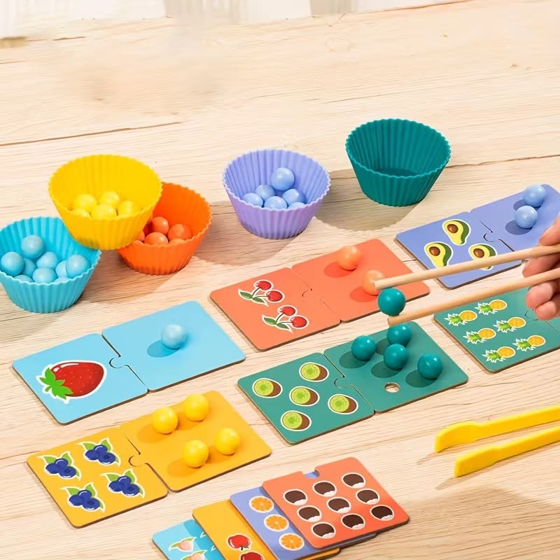 Early Math Skills Fruit Clip Calculation Toy