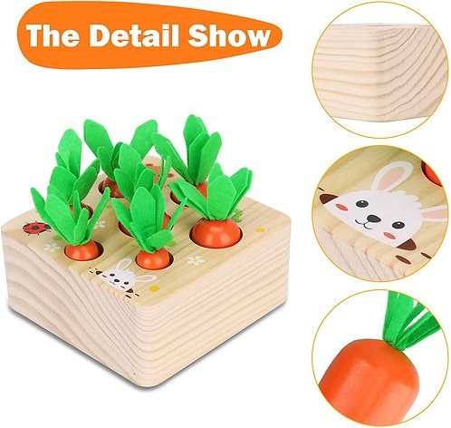 Montessori Wooden Carrot Harvesting Game Toys