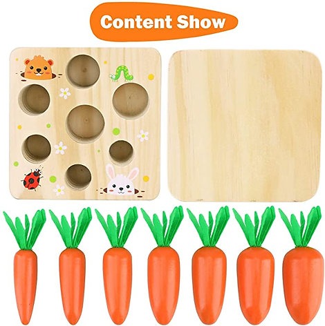 Montessori Wooden Carrot Harvesting Game Toys