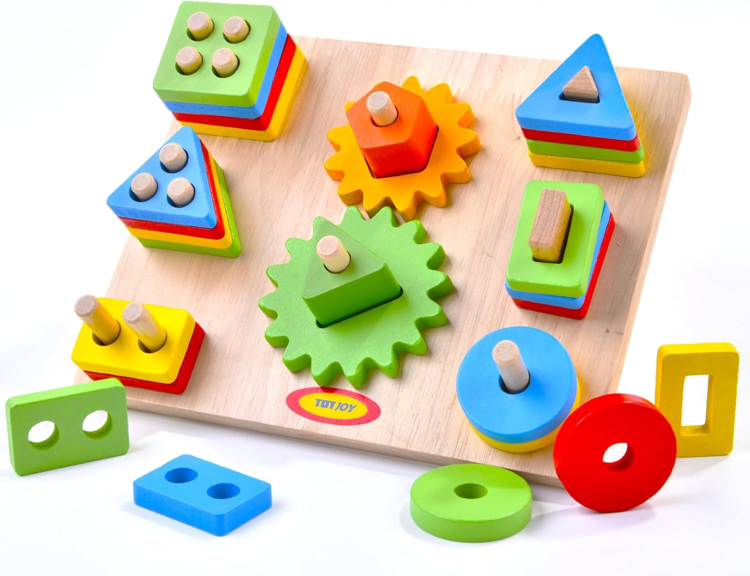 Wooden Sorting & Stacking Toys for Toddlers and Kids Preschool